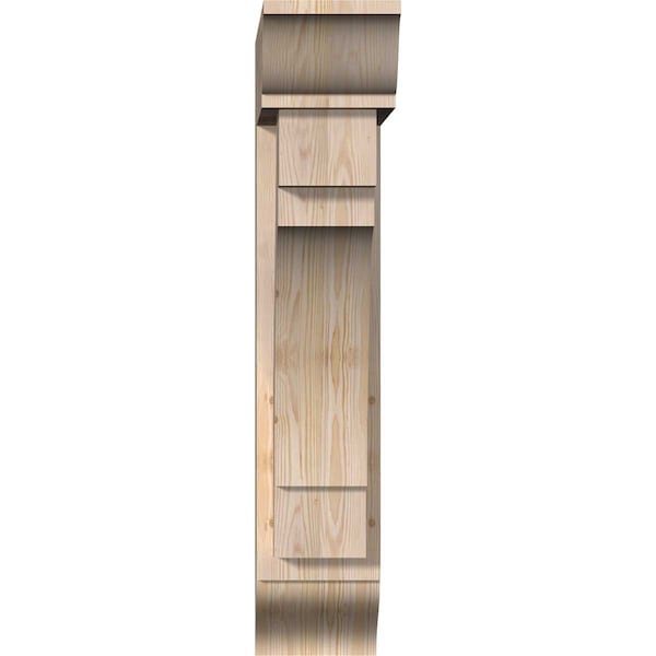 Merced Traditional Smooth Bracket W/ Offset Brace, Douglas Fir, 7 1/2W X 26D X 38H